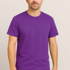 Men’s Plain Purple Half Sleves T-Shirt – Classic Fit