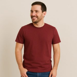Classic Maroon Half Sleeves Crew Neck T-Shirt – Premium Cotton Comfort